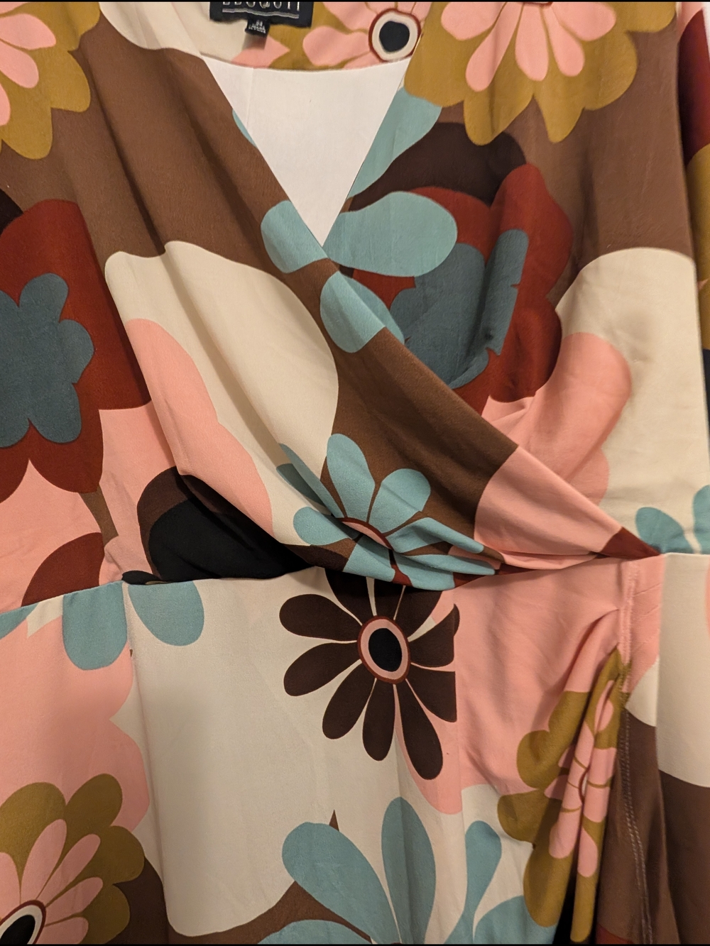 Eloquii Pink Multi Floral Wrap Dress - Picture 2 of 4